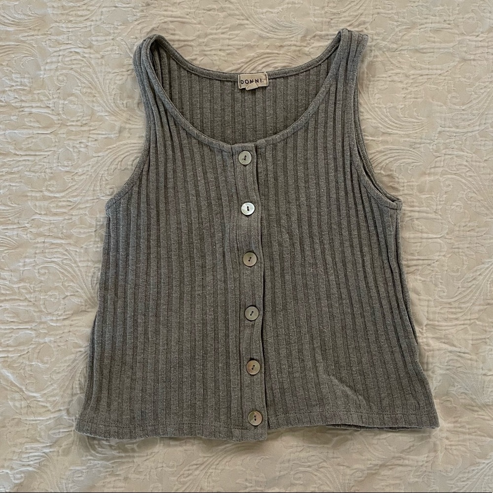 DONNI. Ribbed Crop Tank Top